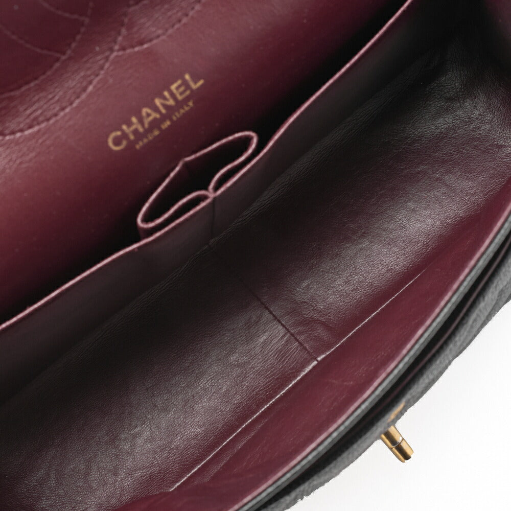 CHANEL Chain Shoulder Bag Deca Matelasse Caviar Skin Black Silver-Tone Hardware Pre-Owned - Vintage La Charme