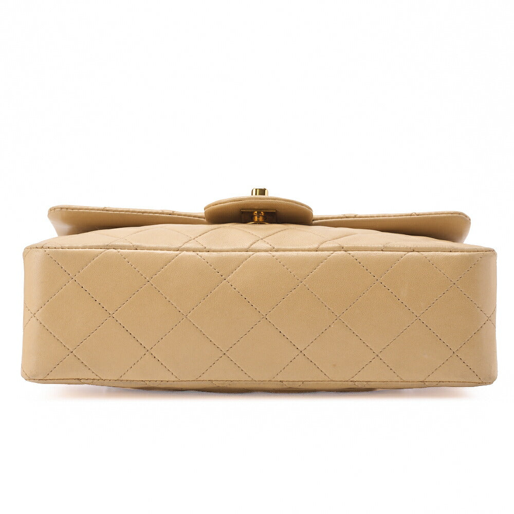 CHANEL Chain Shoulder Bag Matelasse Double Flap Lambskin Beige Gold-Tone Hardware Pre-Owned - Vintage La Charme