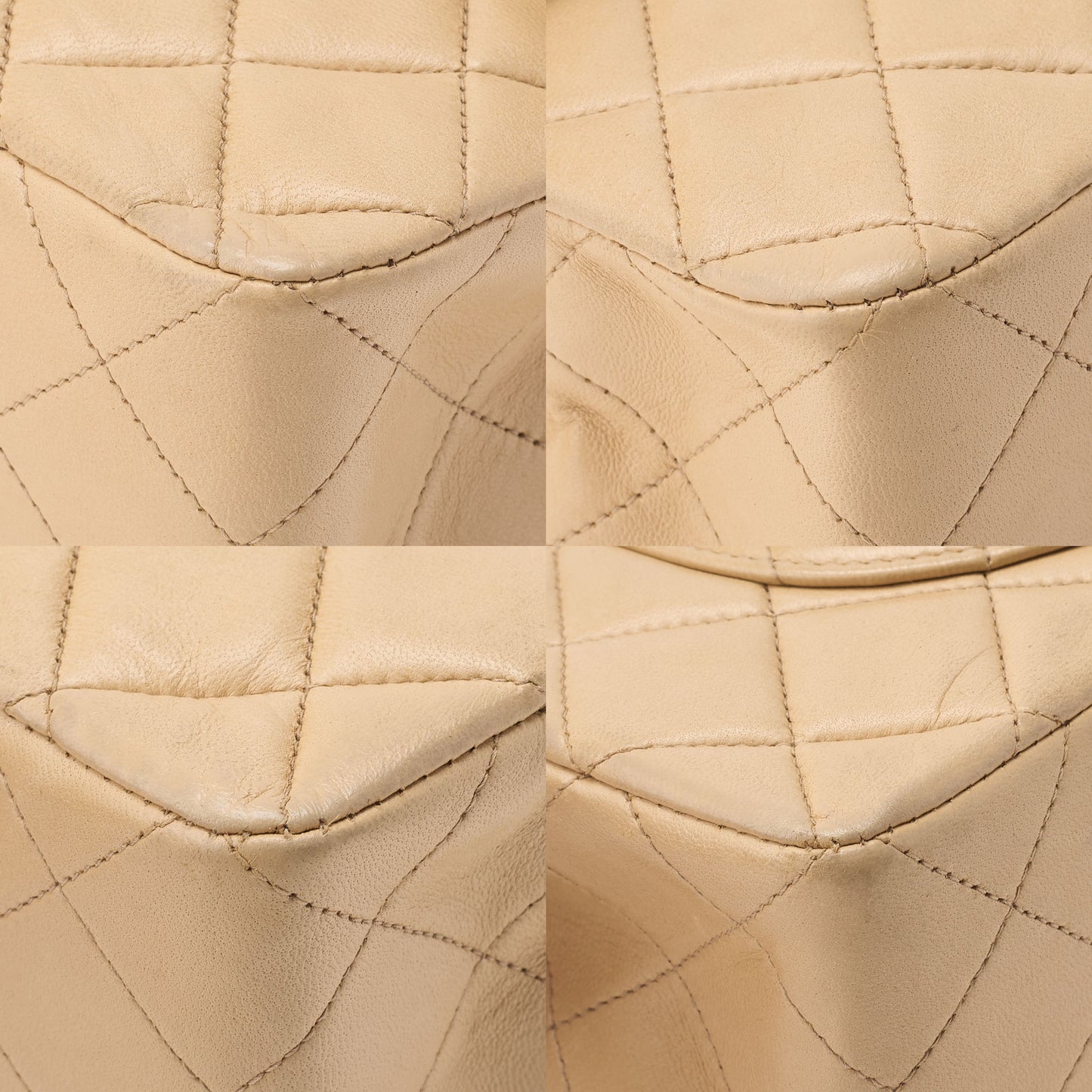 CHANEL Chain Shoulder Bag Matelasse Double Flap Lambskin Beige Gold-Tone Hardware Pre-Owned - Vintage La Charme