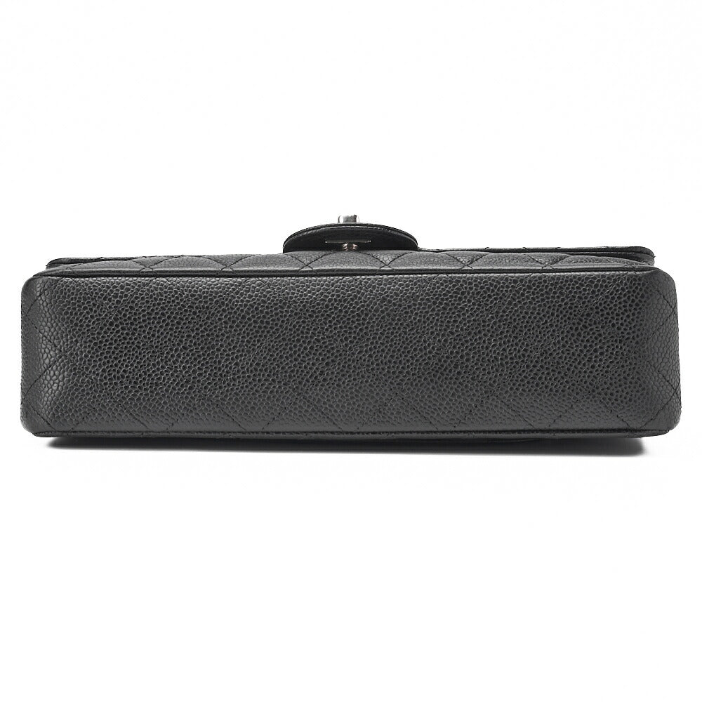 CHANEL Chain Shoulder Bag Matelasse Double Flap Caviar Skin Black Silver-Tone Hardware Pre-Owned - Vintage La Charme