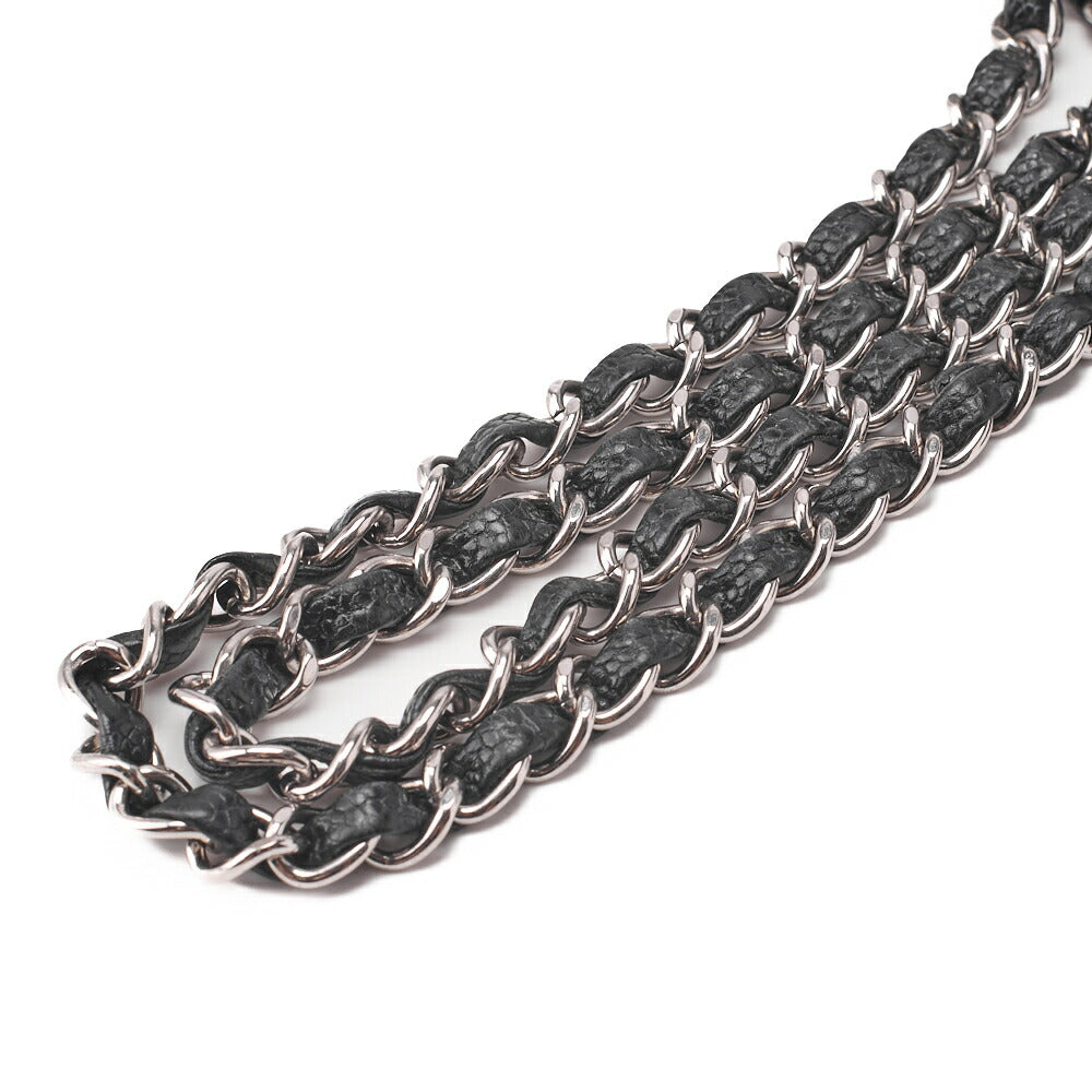 CHANEL Chain Shoulder Bag Matelasse Double Flap Caviar Skin Black Silver-Tone Hardware Pre-Owned - Vintage La Charme