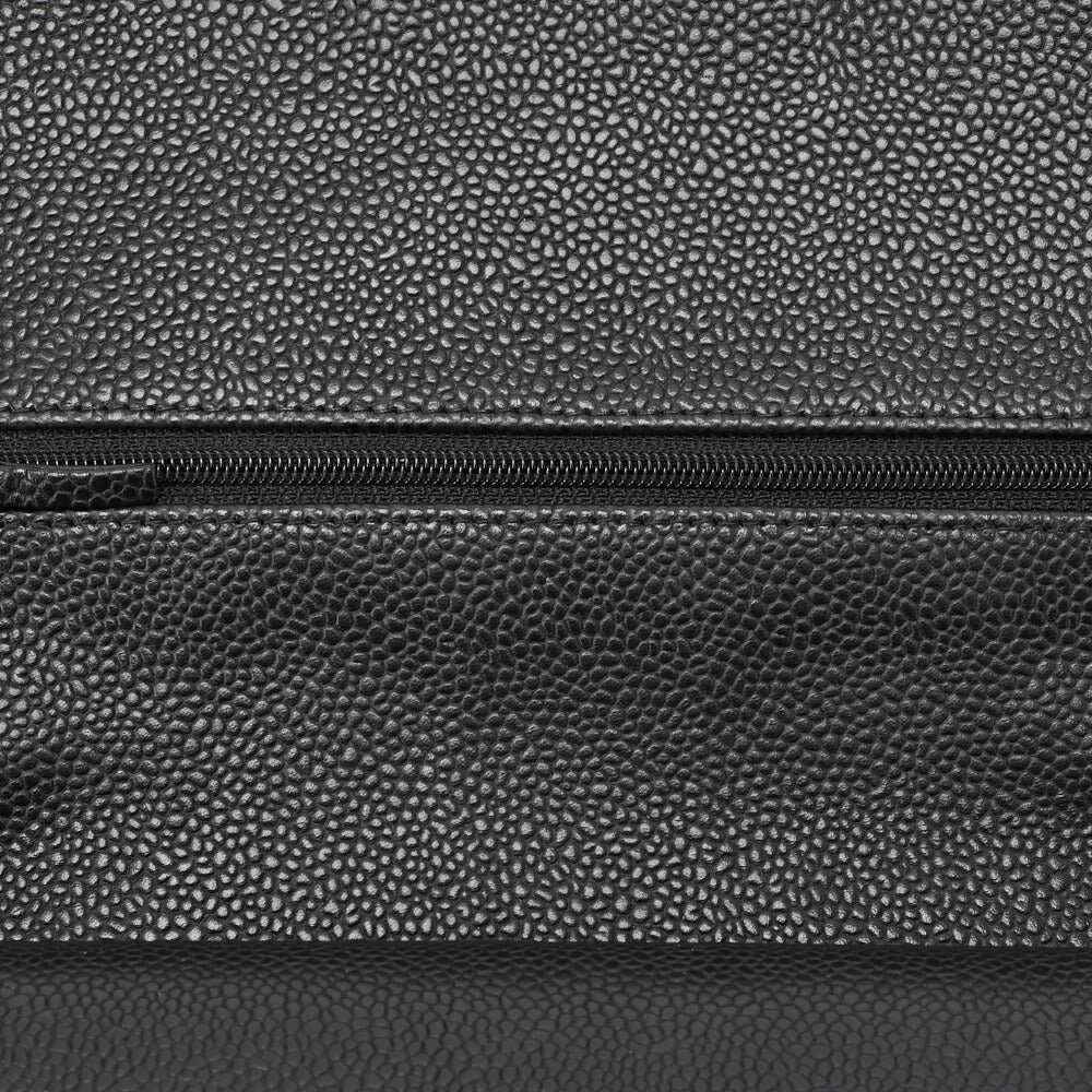 CHANEL Chain Shoulder Bag Matelasse Double Flap Caviar Skin Black Silver-Tone Hardware Pre-Owned - Vintage La Charme