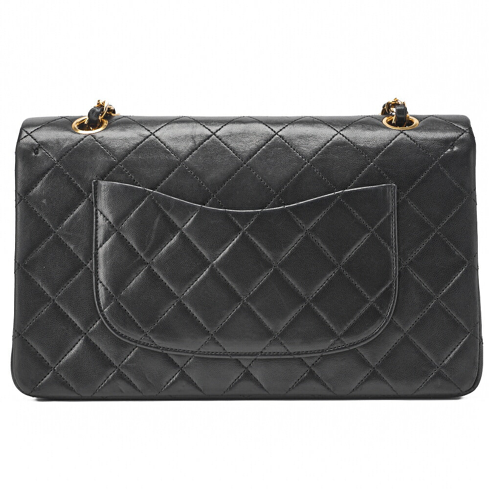 CHANEL Chain Shoulder Bag Matelasse Double Flap Lambskin Black Gold-Tone Hardware Pre-Owned - Vintage La Charme