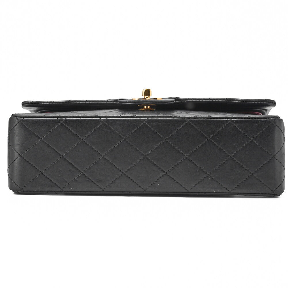 CHANEL Chain Shoulder Bag Matelasse Double Flap Lambskin Black Gold-Tone Hardware Pre-Owned - Vintage La Charme