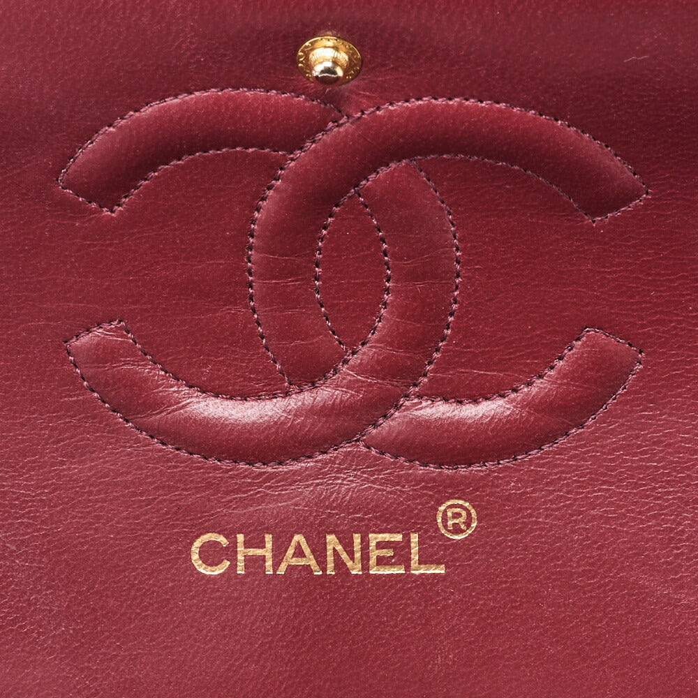 CHANEL Chain Shoulder Bag Matelasse Double Flap Lambskin Black Gold-Tone Hardware Pre-Owned - Vintage La Charme