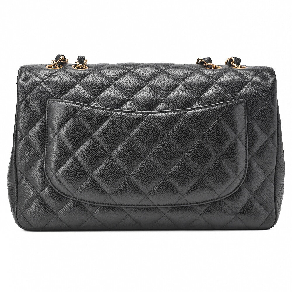 CHANEL Chain Shoulder Bag Big Matelasse Caviar Skin Black Silver-Tone Hardware Pre-Owned - Vintage La Charme