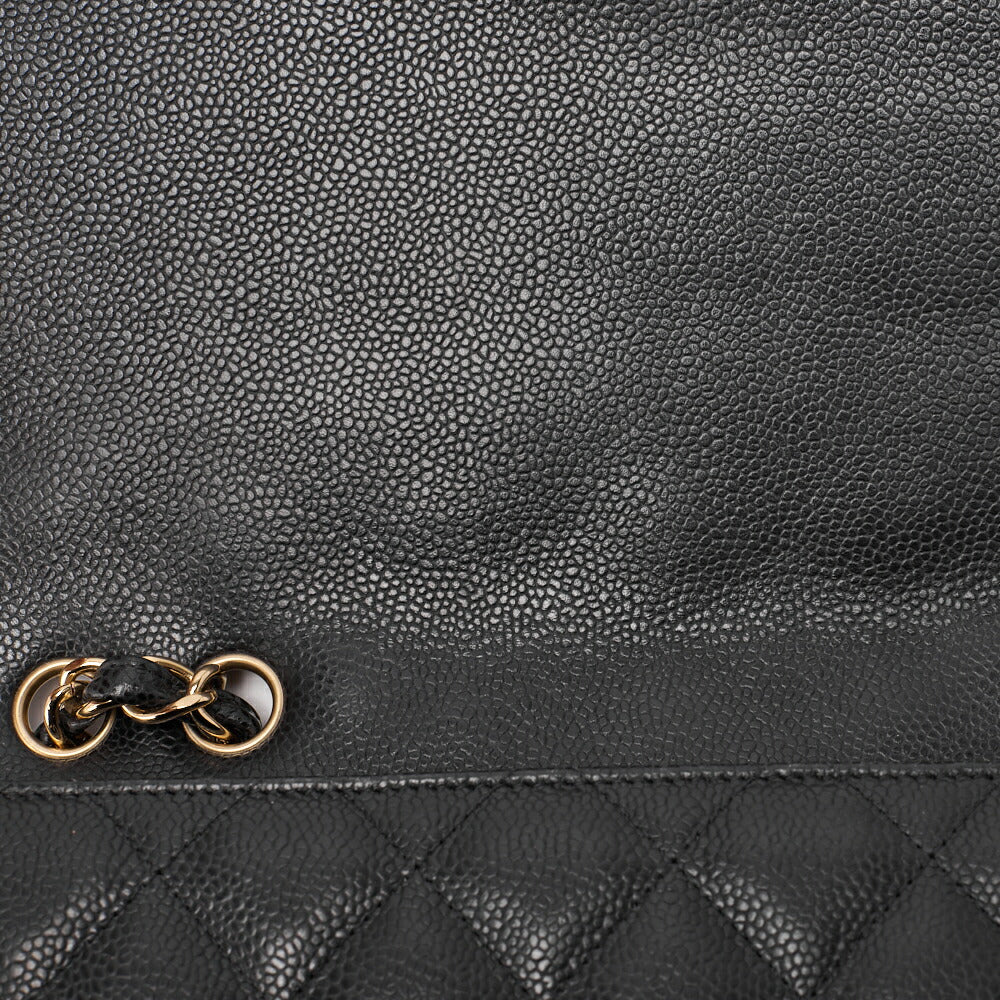 CHANEL Chain Shoulder Bag Big Matelasse Caviar Skin Black Silver-Tone Hardware Pre-Owned - Vintage La Charme