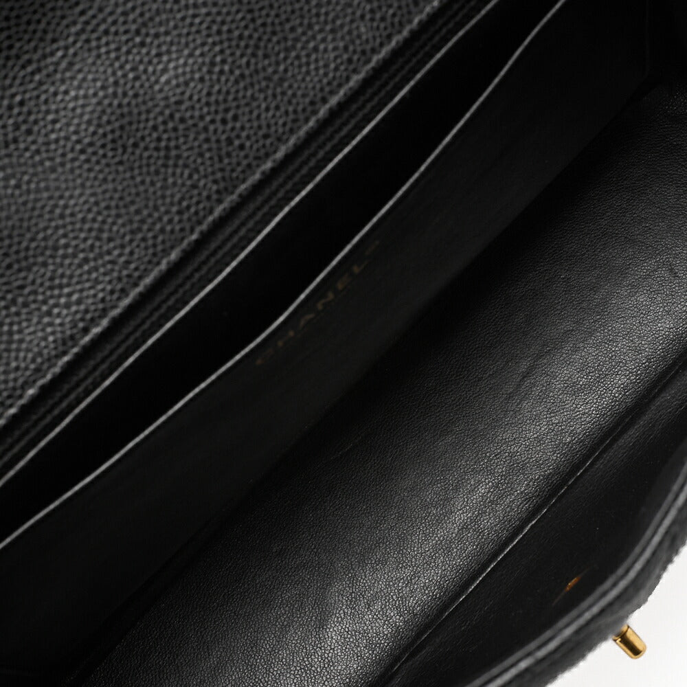 CHANEL Chain Shoulder Bag Big Matelasse Caviar Skin Black Silver-Tone Hardware Pre-Owned - Vintage La Charme