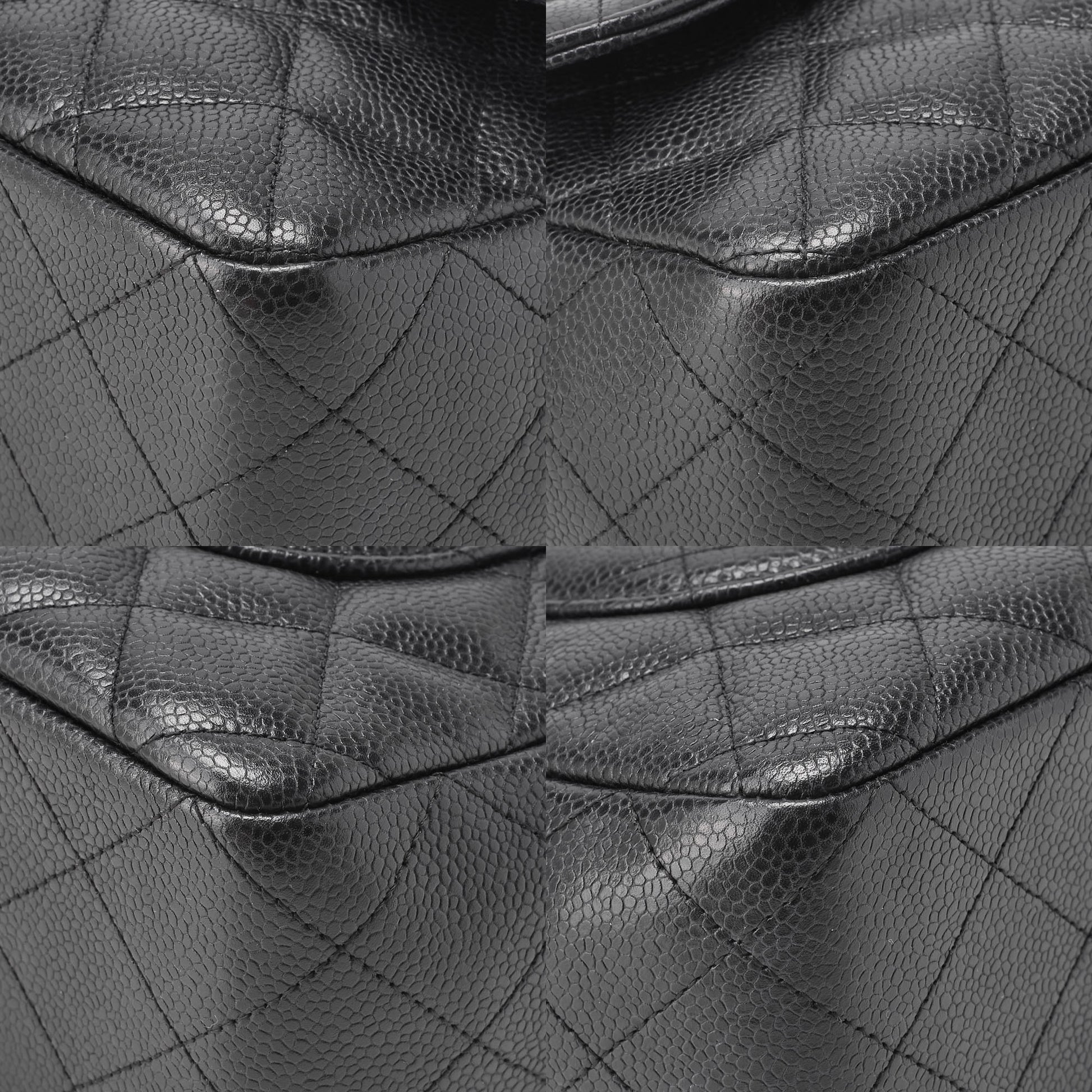 CHANEL Chain Shoulder Bag Big Matelasse Caviar Skin Black Silver-Tone Hardware Pre-Owned - Vintage La Charme