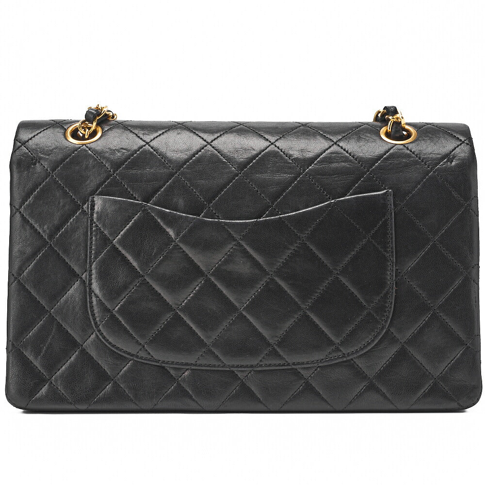 CHANEL Chain Shoulder Bag Matelasse Double Flap Lambskin Black Gold-Tone Hardware Pre-Owned - Vintage La Charme