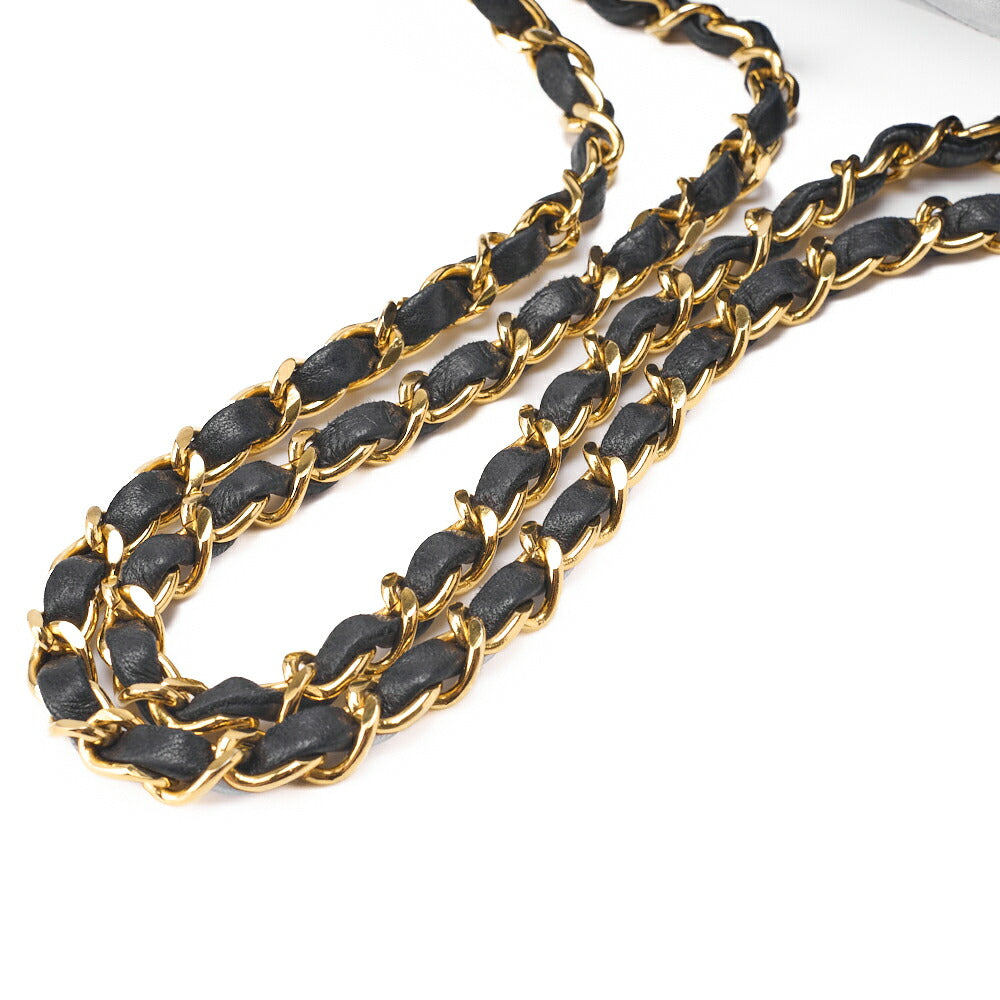 CHANEL Chain Shoulder Bag Matelasse Double Flap Lambskin Black Gold-Tone Hardware Pre-Owned - Vintage La Charme