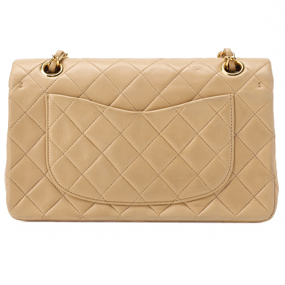 CHANEL Chain Shoulder Bag Matelasse Double Flap Lambskin Beige Gold-Tone Hardware Pre-Owned - Vintage La Charme