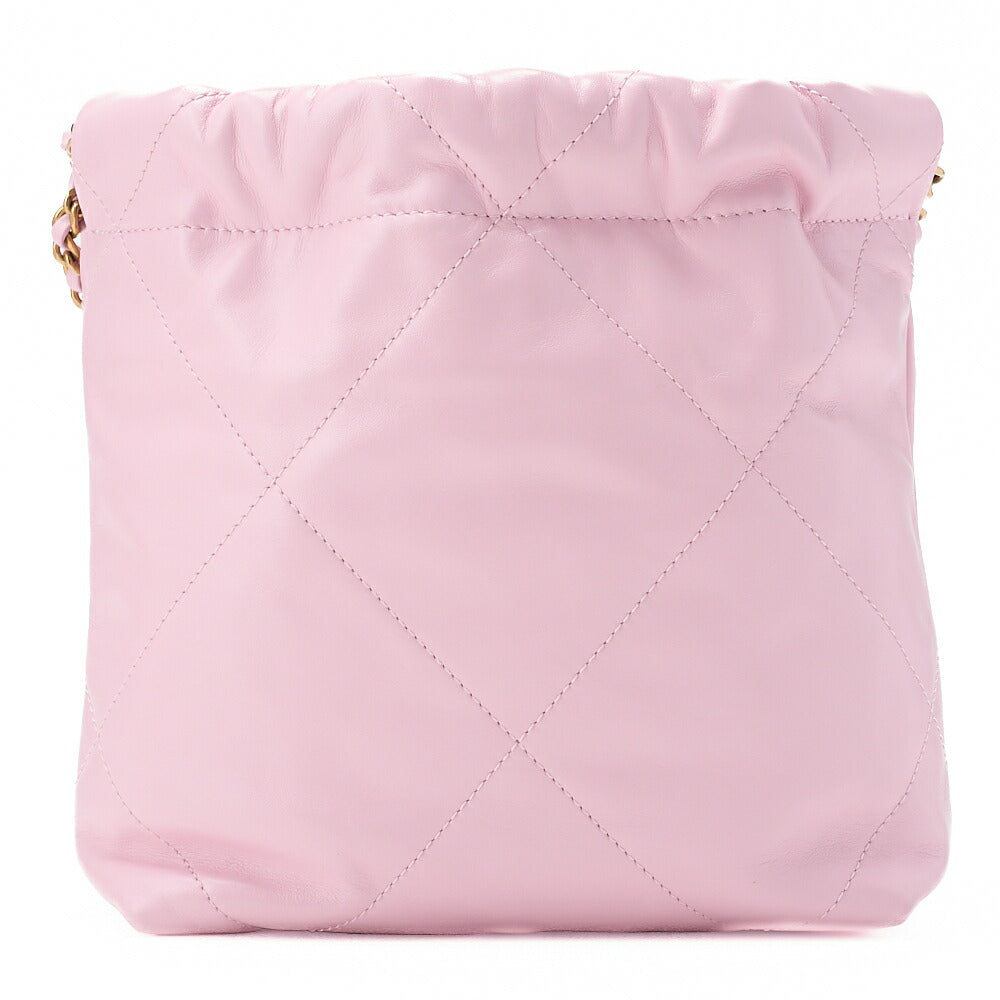 Chanel 22 Mini Drawstring Chain Shoulder Bag, Calfskin, Pink, Gold-Tone Hardware, Pre-Owned - Vintage La Charme