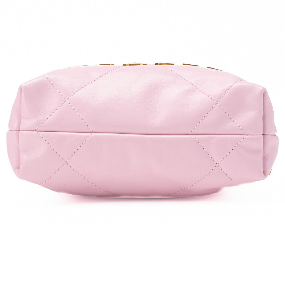 Chanel 22 Mini Drawstring Chain Shoulder Bag, Calfskin, Pink, Gold-Tone Hardware, Pre-Owned - Vintage La Charme