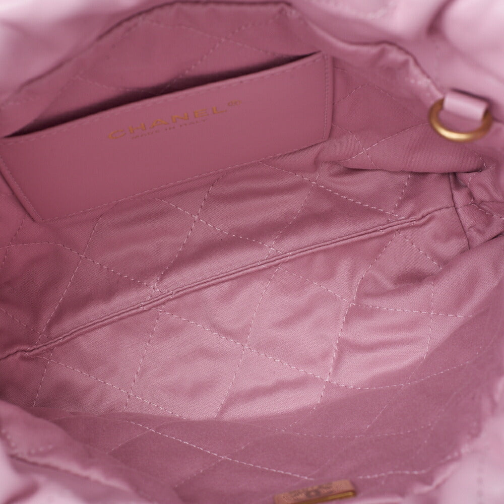 Chanel 22 Mini Drawstring Chain Shoulder Bag, Calfskin, Pink, Gold-Tone Hardware, Pre-Owned - Vintage La Charme