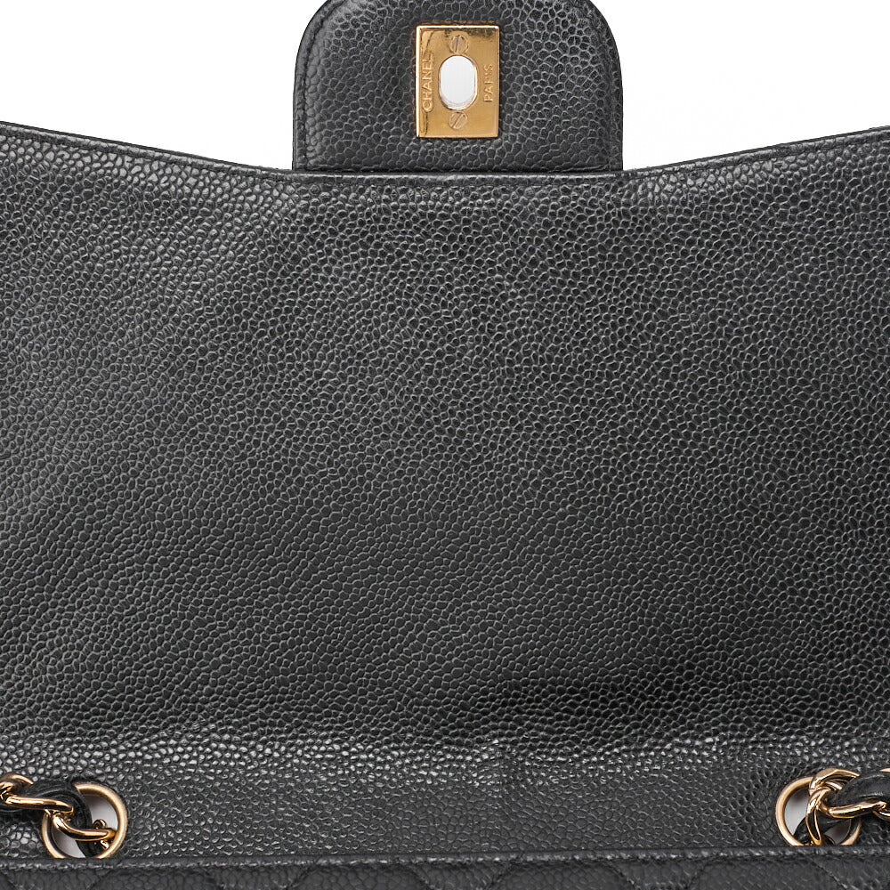 CHANEL Chain Shoulder Bag Big Matelasse Caviar Skin Black Silver-Tone Hardware Pre-Owned - Vintage La Charme