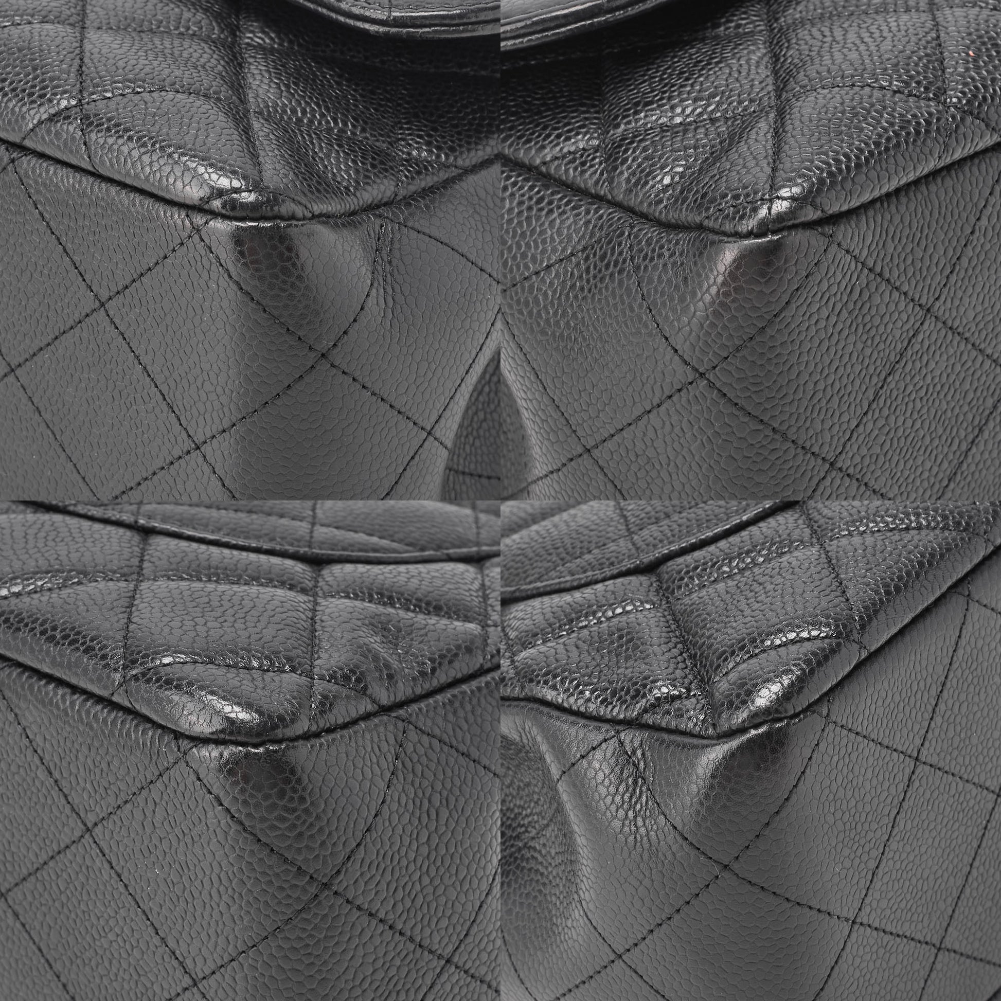 CHANEL Chain Shoulder Bag Big Matelasse Caviar Skin Black Silver-Tone Hardware Pre-Owned - Vintage La Charme