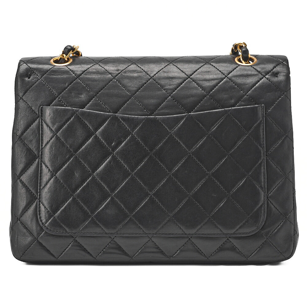 CHANEL Chain Shoulder Bag Matelasse Double Flap Lambskin Black Gold-Tone Hardware Pre-Owned - Vintage La Charme