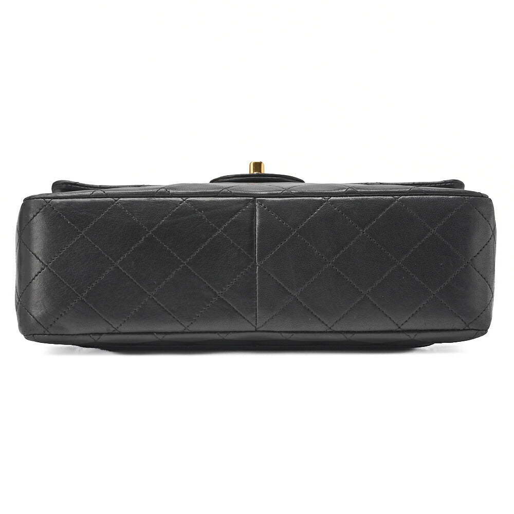 CHANEL Chain Shoulder Bag Matelasse Double Flap Lambskin Black Gold-Tone Hardware Pre-Owned - Vintage La Charme