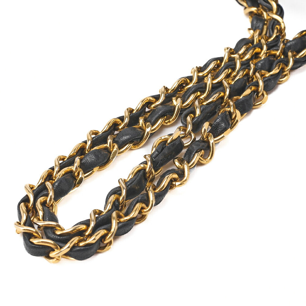 CHANEL Chain Shoulder Bag Matelasse Double Flap Lambskin Black Gold-Tone Hardware Pre-Owned - Vintage La Charme