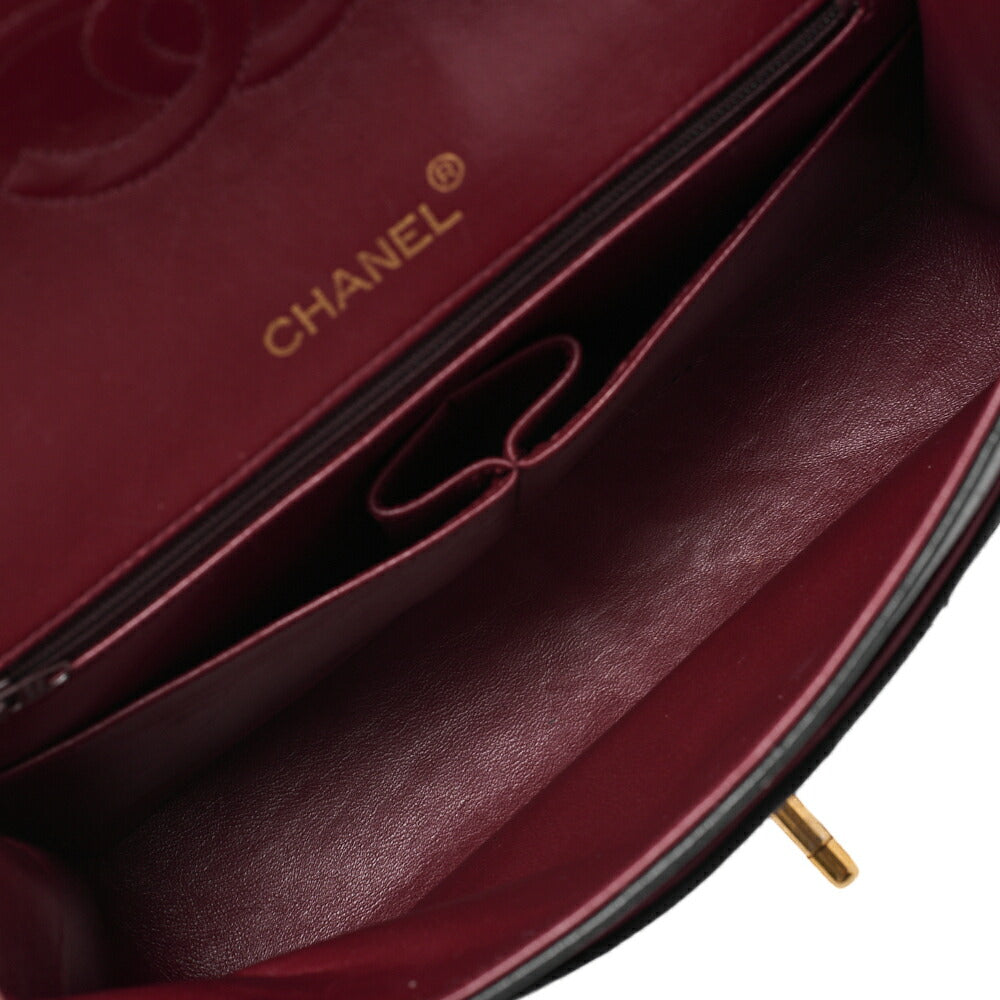 CHANEL Chain Shoulder Bag Matelasse Double Flap Lambskin Black Gold-Tone Hardware Pre-Owned - Vintage La Charme