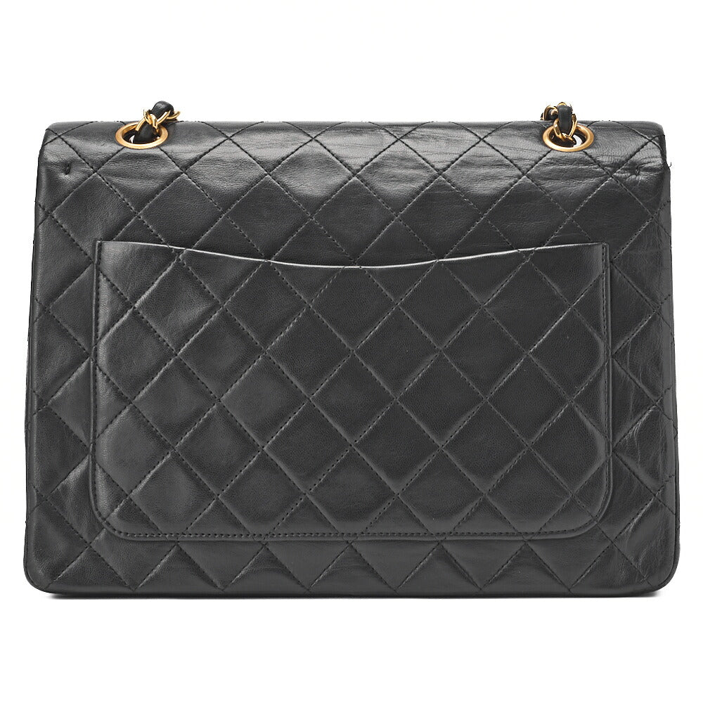 CHANEL Chain Shoulder Bag Matelasse Double Flap Lambskin Black Gold-Tone Hardware Pre-Owned - Vintage La Charme