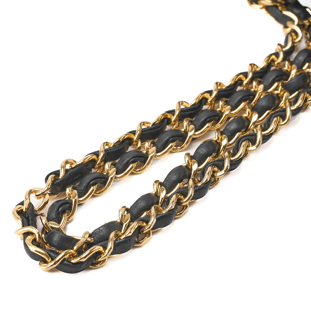 CHANEL Chain Shoulder Bag Matelasse Double Flap Lambskin Black Gold-Tone Hardware Pre-Owned - Vintage La Charme