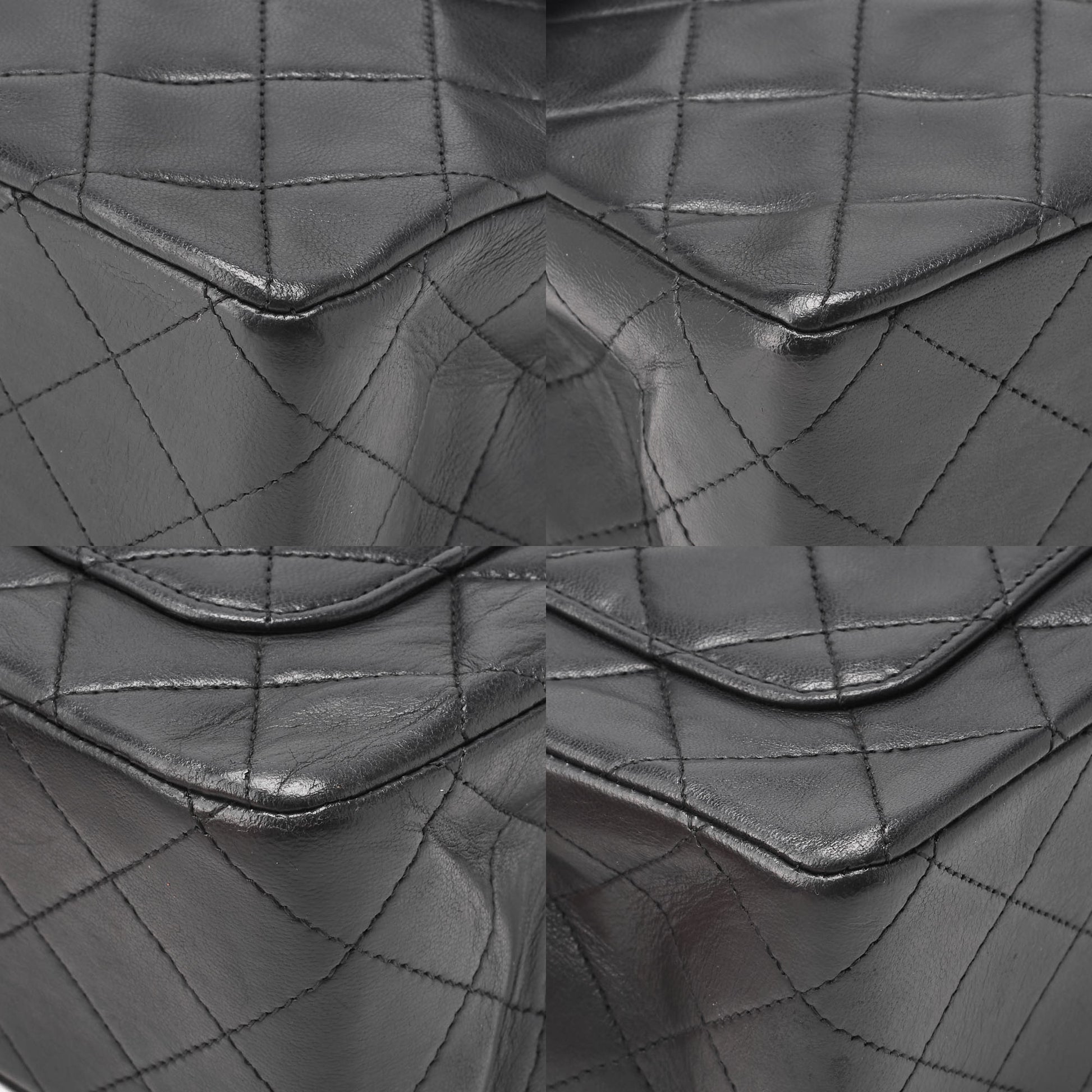 CHANEL Chain Shoulder Bag Matelasse Double Flap Lambskin Black Gold-Tone Hardware Pre-Owned - Vintage La Charme