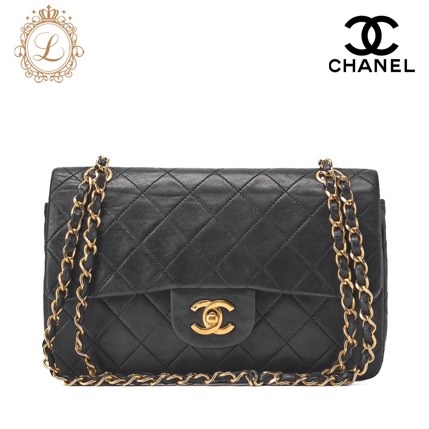 CHANEL Chain Shoulder Bag Matelasse Double Flap Lambskin Beige Gold-Tone Hardware Pre-Owned - Vintage La Charme