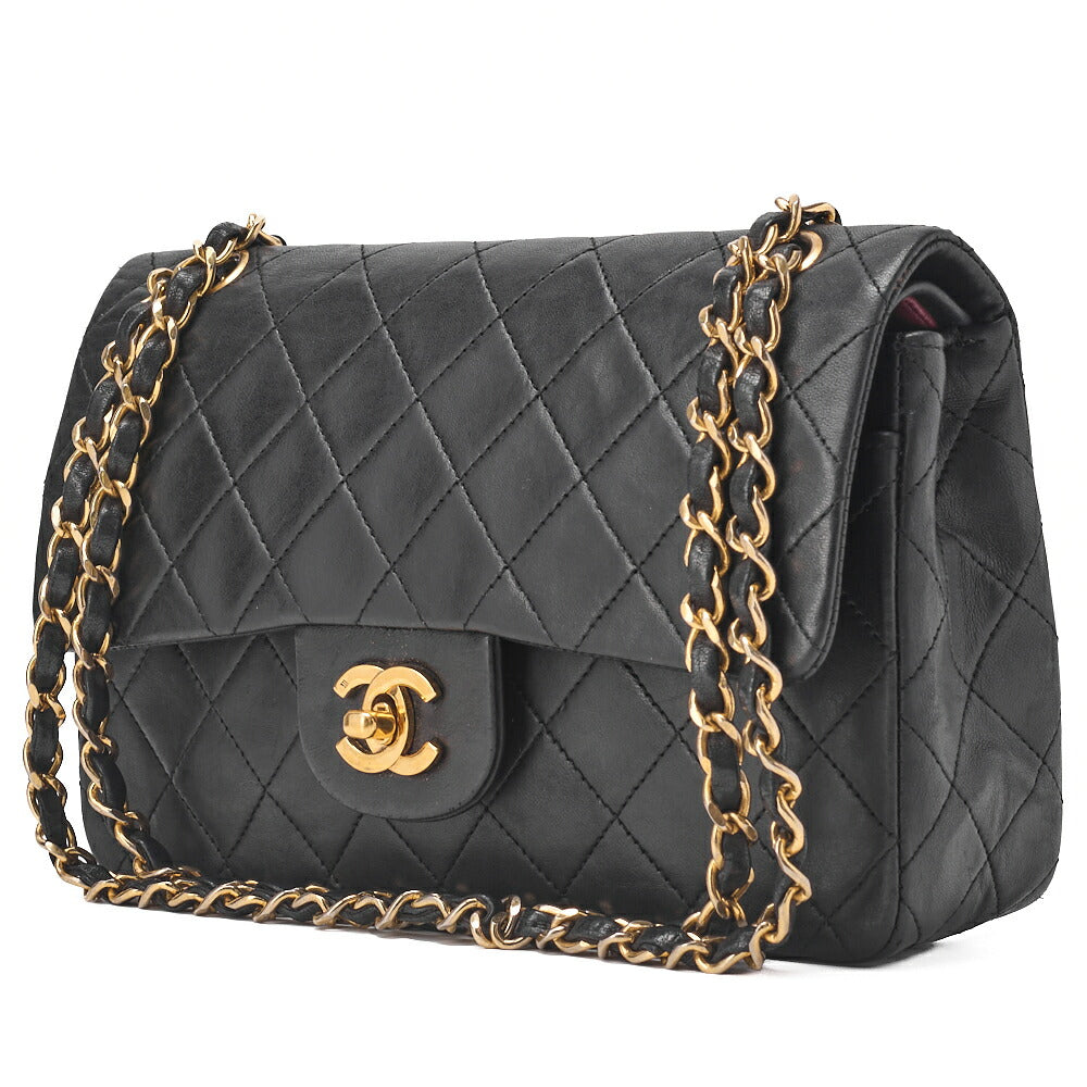 CHANEL Chain Shoulder Bag Matelasse Double Flap Lambskin Beige Gold-Tone Hardware Pre-Owned - Vintage La Charme