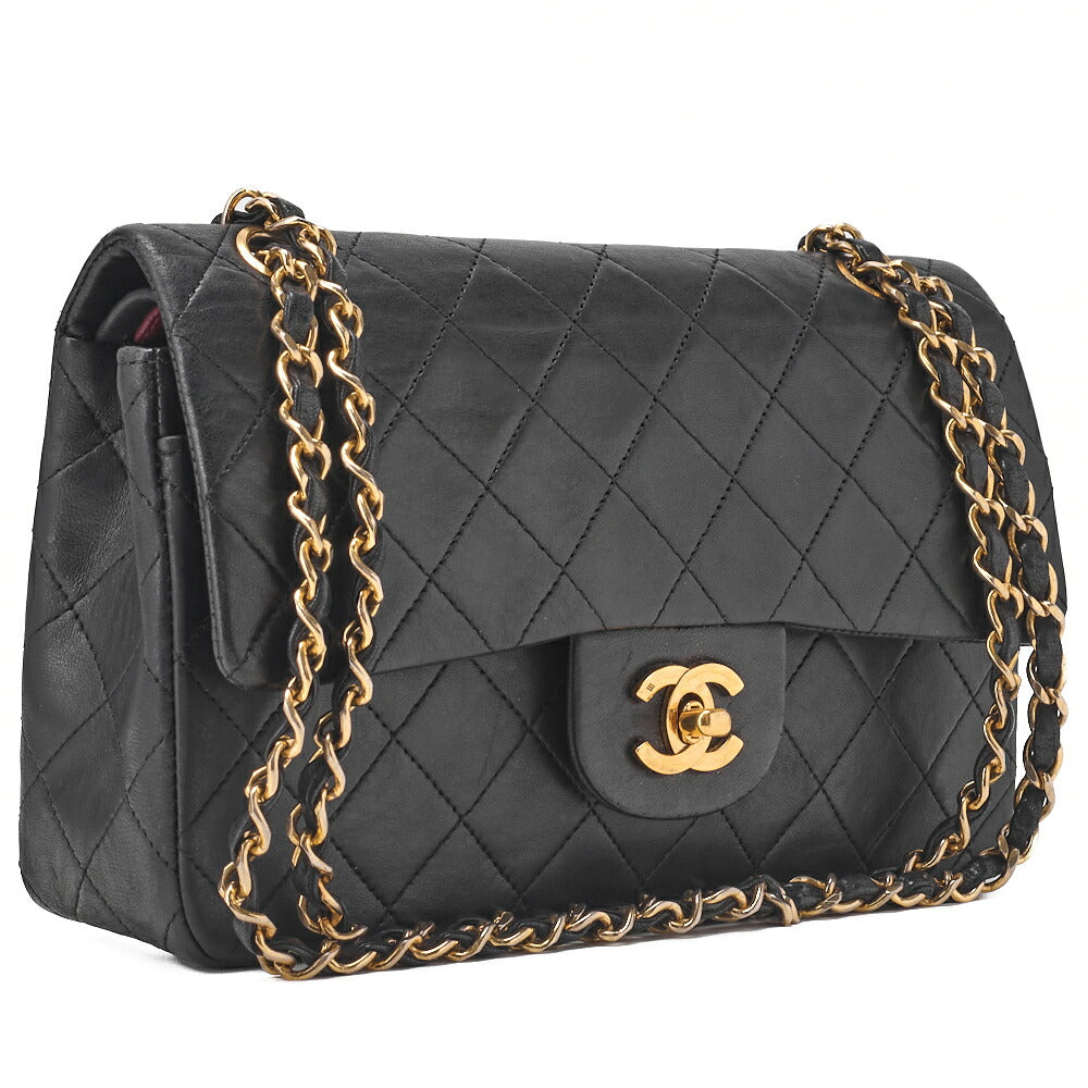 CHANEL Chain Shoulder Bag Matelasse Double Flap Lambskin Beige Gold-Tone Hardware Pre-Owned - Vintage La Charme