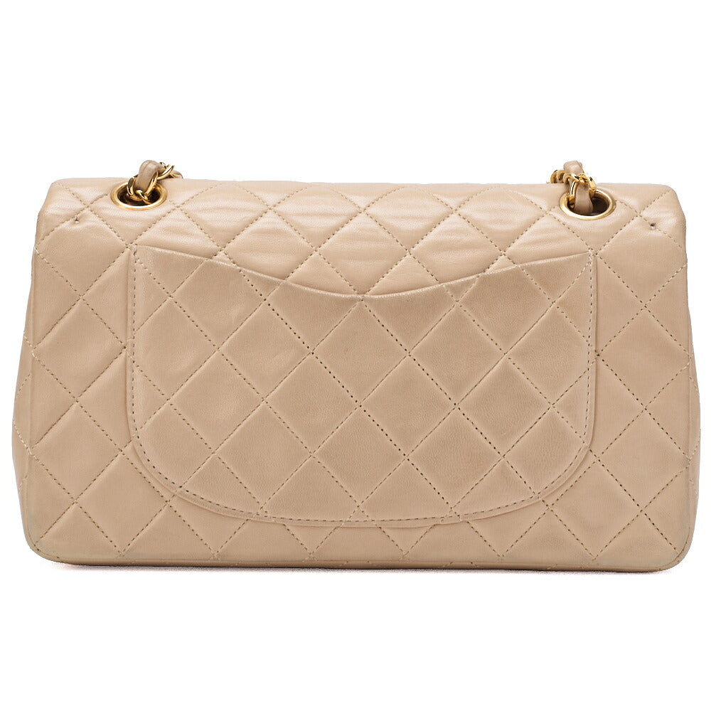 CHANEL Chain Shoulder Bag Matelasse Double Flap Lambskin Beige Gold-Tone Hardware Pre-Owned - Vintage La Charme