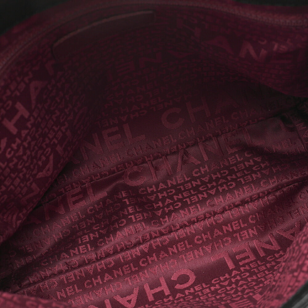 CHANEL Handbag Chocolate Bar Logo Caviar Skin Black Silver-Tone Hardware Pre-Owned - Vintage La Charme