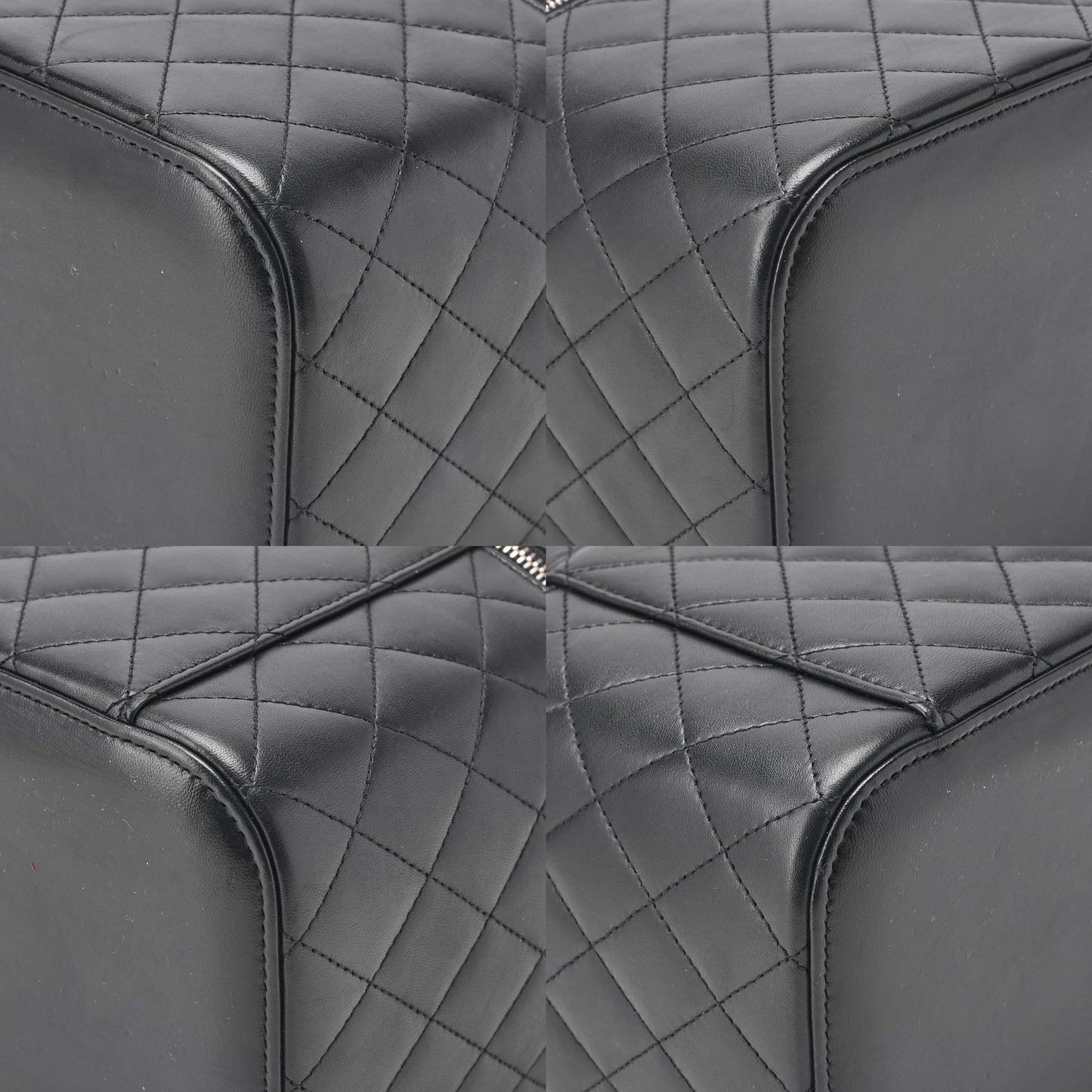 CHANEL Vanity Handbag Matelasse Lambskin Black Silver-Tone Hardware Pre-Owned - Vintage La Charme