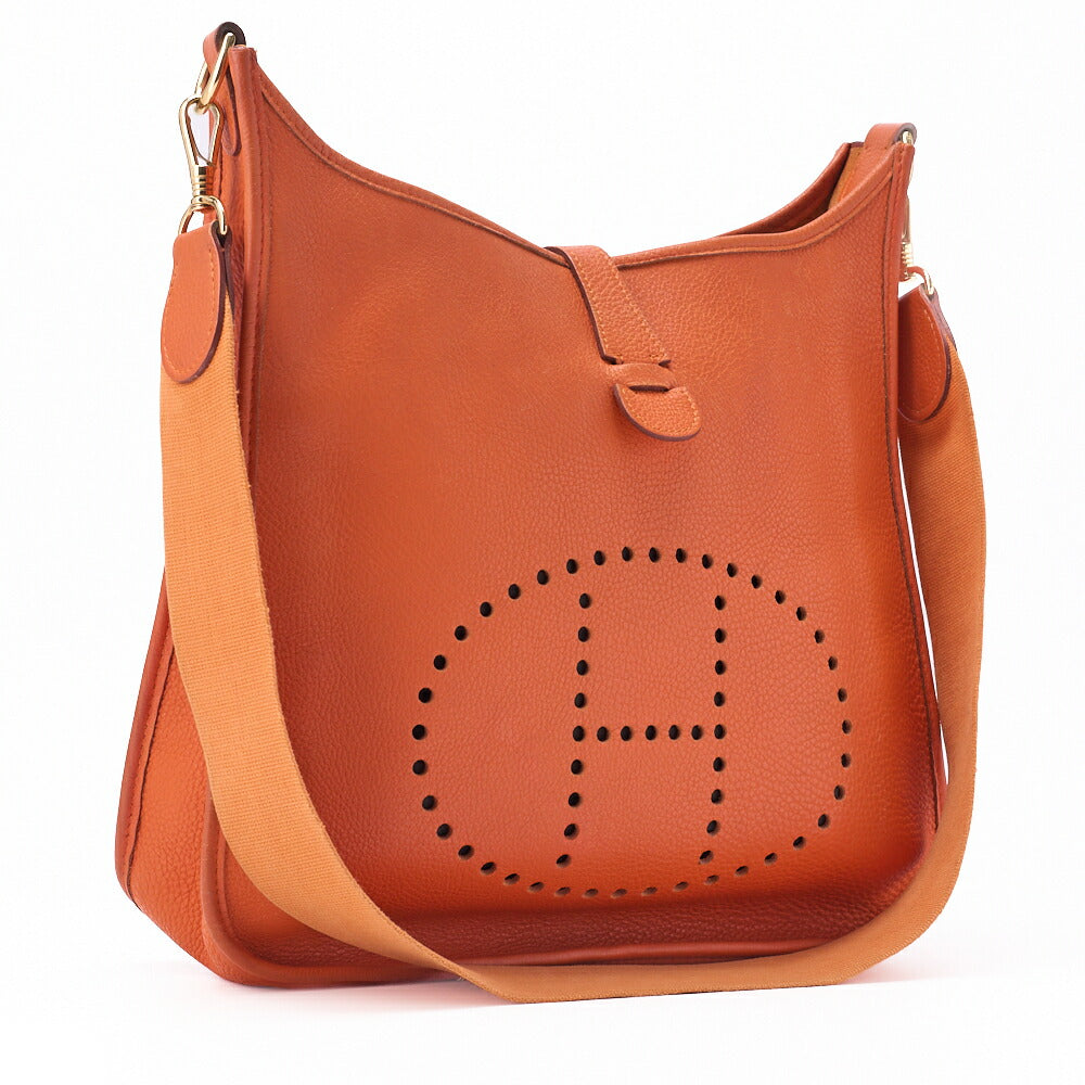 HERMES Evelyn GM 1 Ann Shoulder Bag, Tryon Orange, Gold-Tone Hardware, Pre-Owned - Vintage La Charme