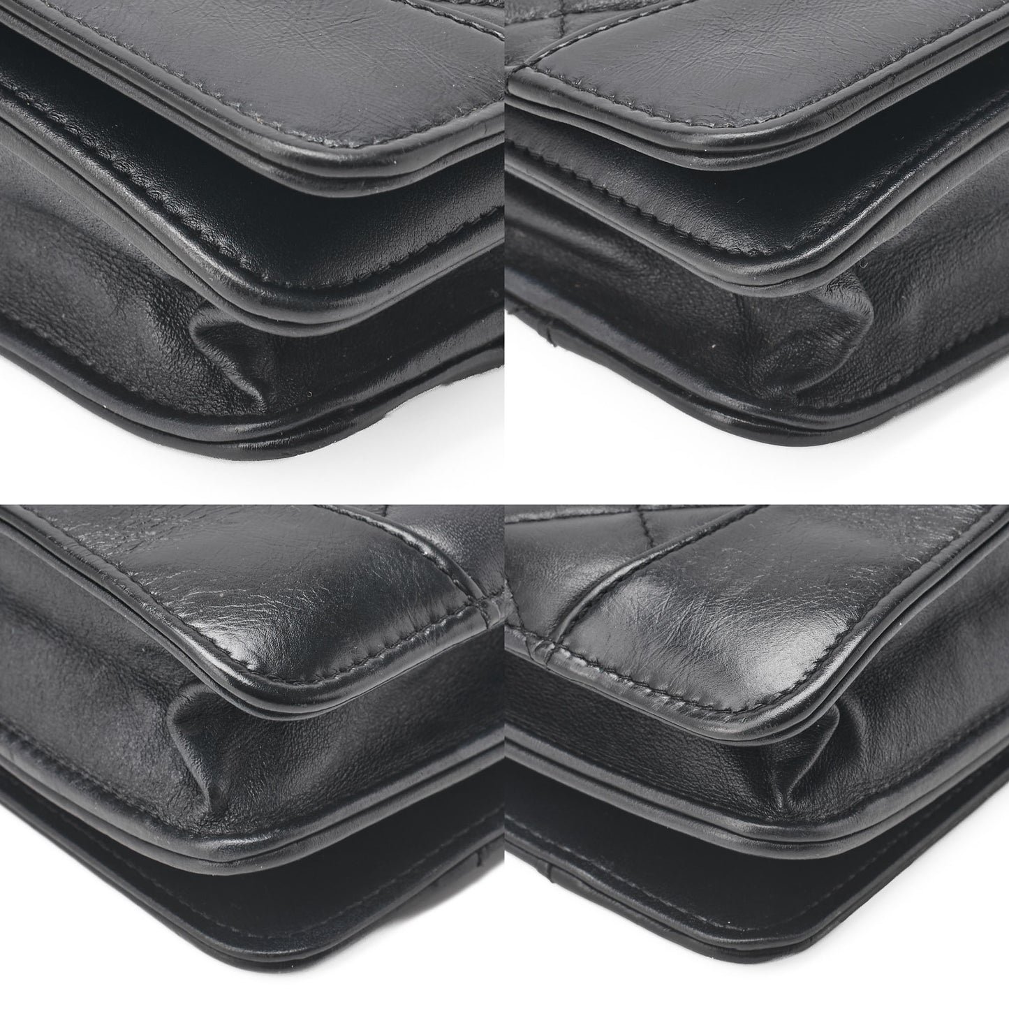 CHANEL Chain Wallet Matelasse Vintage Calf Black Gold-Tone Hardware Pre-Owned - Vintage La Charme