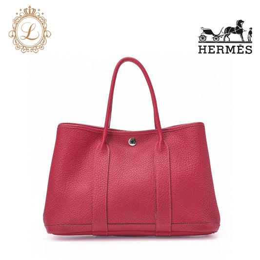 HERMES Shoulder Bag, Garden Party TPM, Negonda, Rouge, Silver-Tone Hardware, Pre-Owned - Vintage La Charme