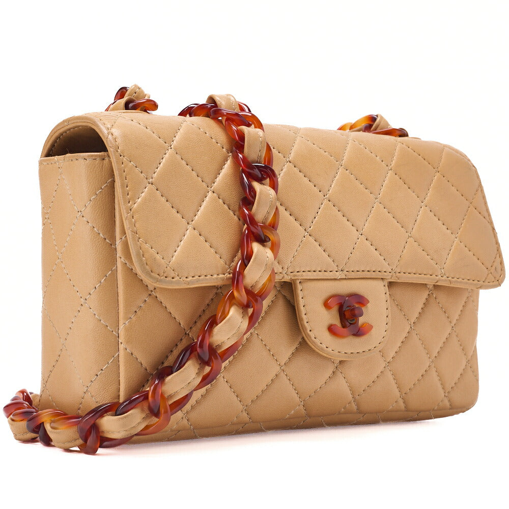 Chanel Shoulder Bag Matelasse Lambskin Tortoiseshell Pattern Beige Gold-Tone Hardware Pre-Owned - Vintage La Charme