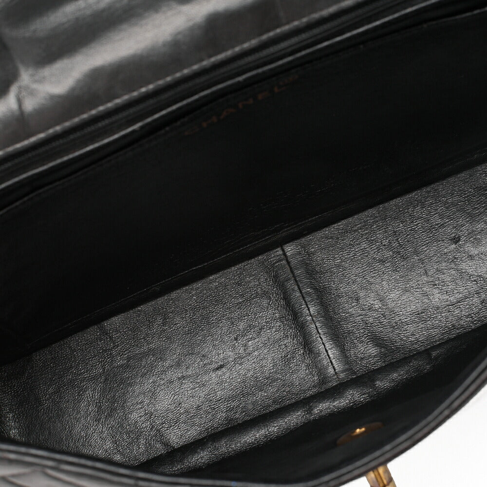 CHANEL Chain Shoulder Bag Big Matelasse Lambskin Black Gold-Tone Hardware Pre-Owned - Vintage La Charme