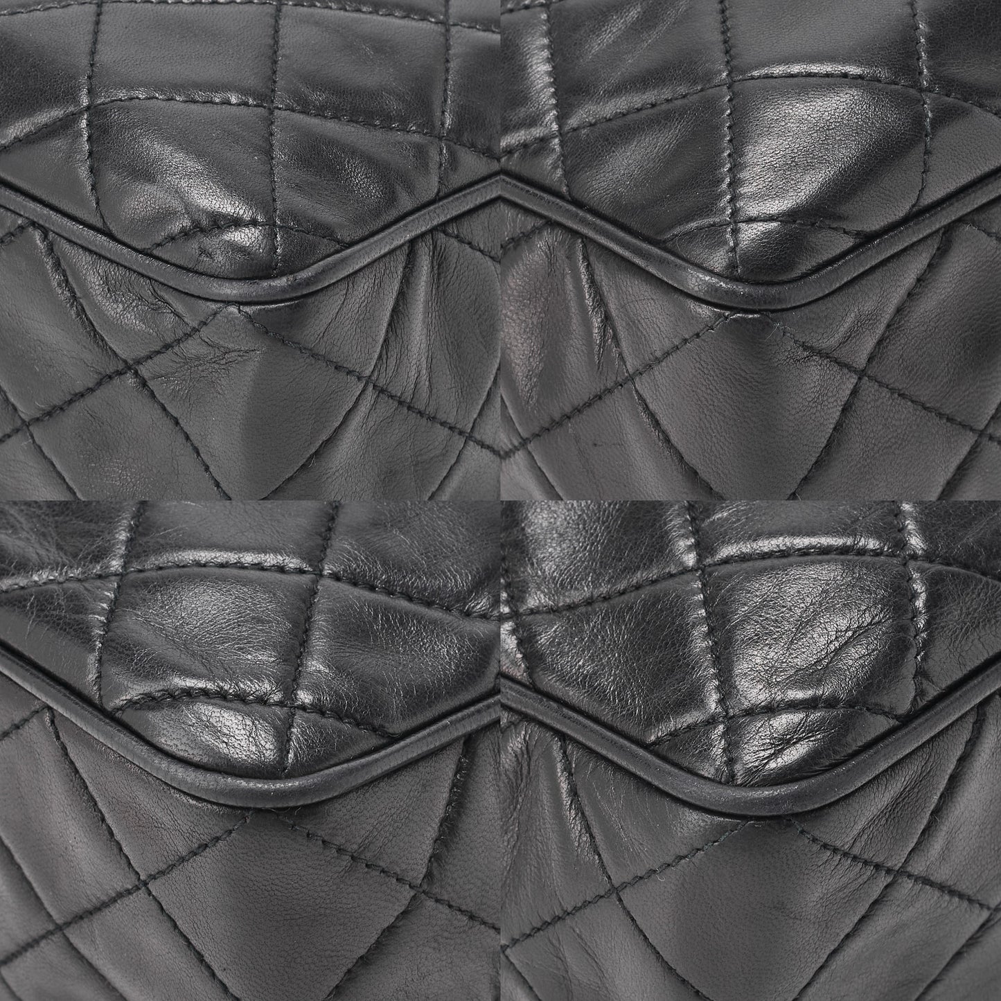 CHANEL Shoulder Bag, Matelasse Outside Flap Fringe Chain Shoulder, Lambskin, Black, Gold-Tone Hardware, Pre-Owned - Vintage La Charme