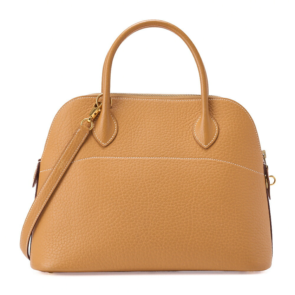 HERMES Bolide 31 Handbag Shoulder Bag Fjord Leather Natural Gold-Tone Hardware Pre-Owned - Vintage La Charme