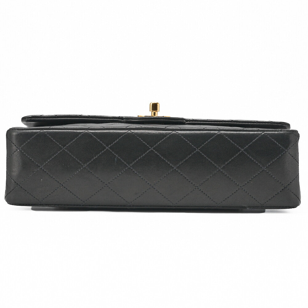 CHANEL Shoulder Bag Matelasse Double Flap Lambskin Black Gold-Tone Hardware Pre-Owned - Vintage La Charme