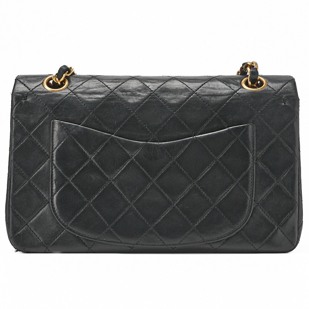 CHANEL Shoulder Bag Matelasse 23 Double Flap Chain Lambskin Black Gold-Tone Hardware Pre-Owned - Vintage La Charme