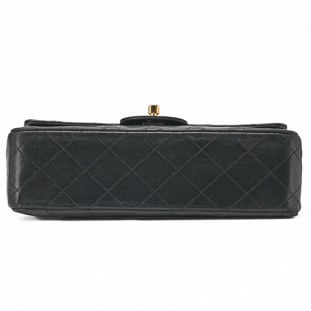 CHANEL Shoulder Bag Matelasse 23 Double Flap Chain Lambskin Black Gold-Tone Hardware Pre-Owned - Vintage La Charme