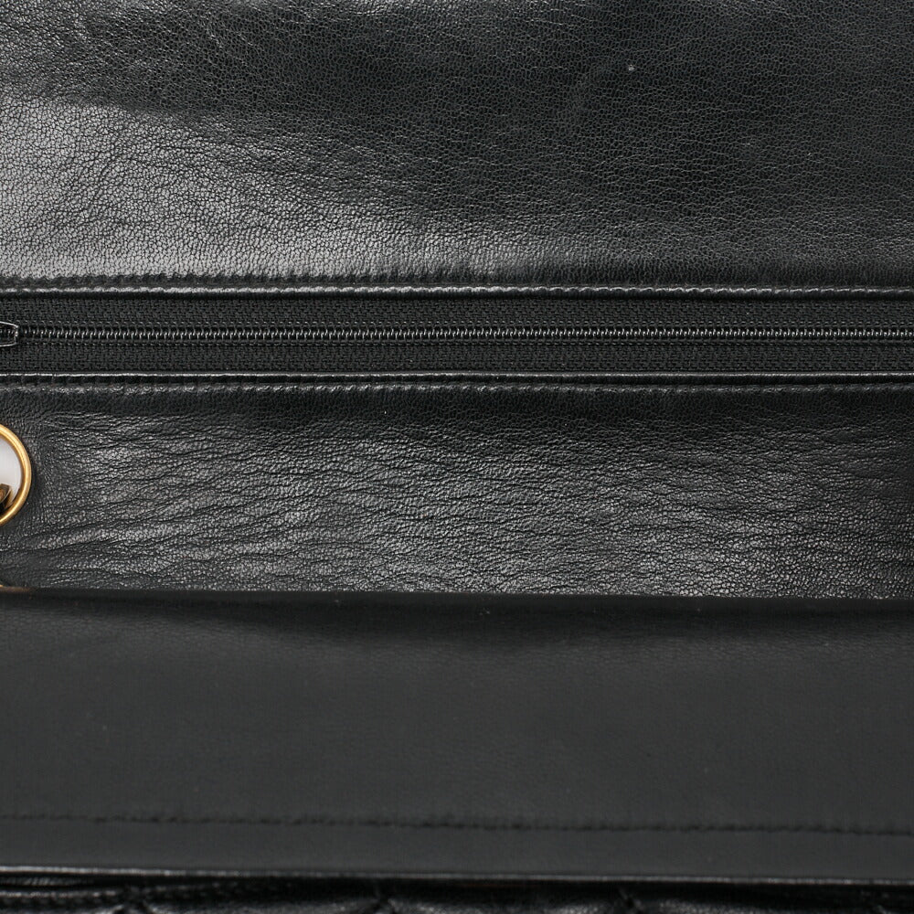 CHANEL Shoulder Bag Matelasse 23 Double Flap Chain Lambskin Black Gold-Tone Hardware Pre-Owned - Vintage La Charme