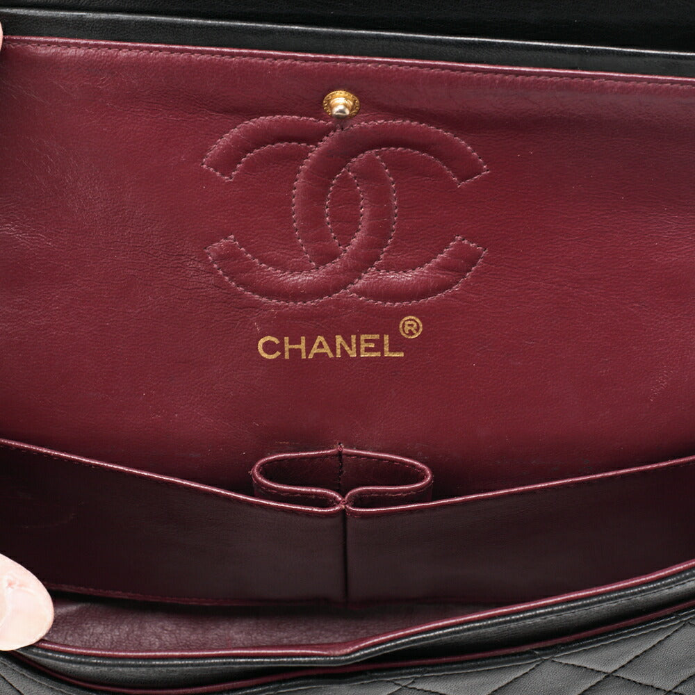 CHANEL Shoulder Bag Matelasse 23 Double Flap Chain Lambskin Black Gold-Tone Hardware Pre-Owned - Vintage La Charme