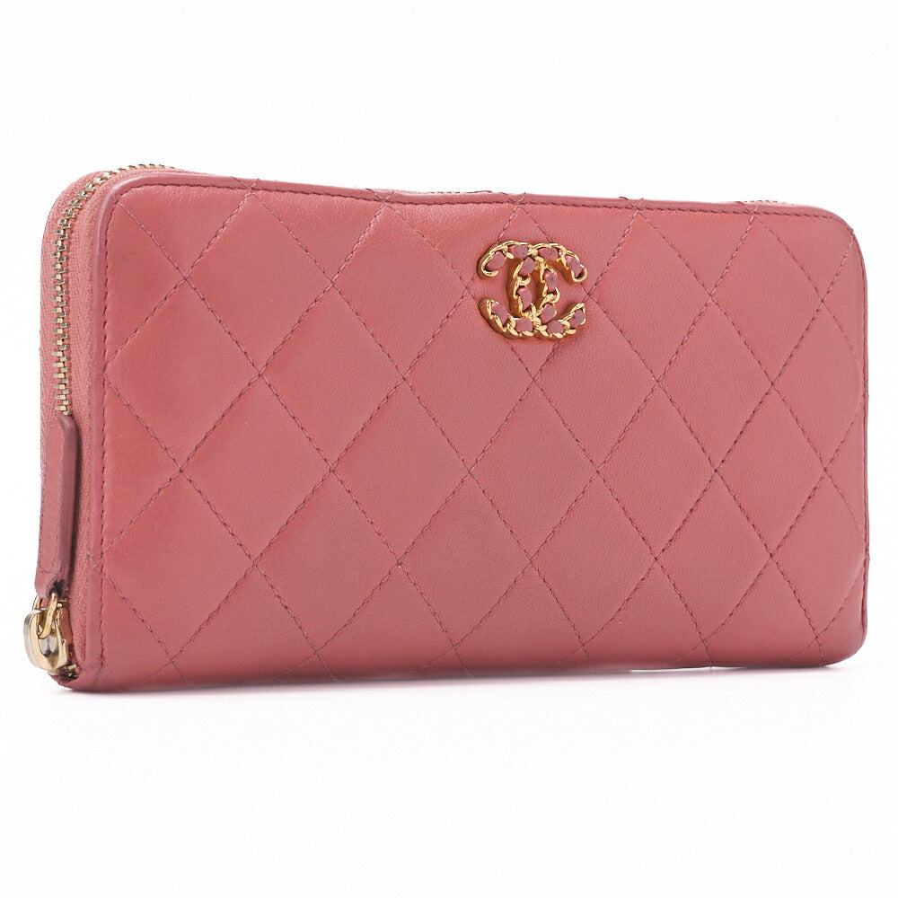 CHANEL Wallet, Matelasse, Lambskin, Pink, Gold-Tone Hardware, Pre-Owned - Vintage La Charme