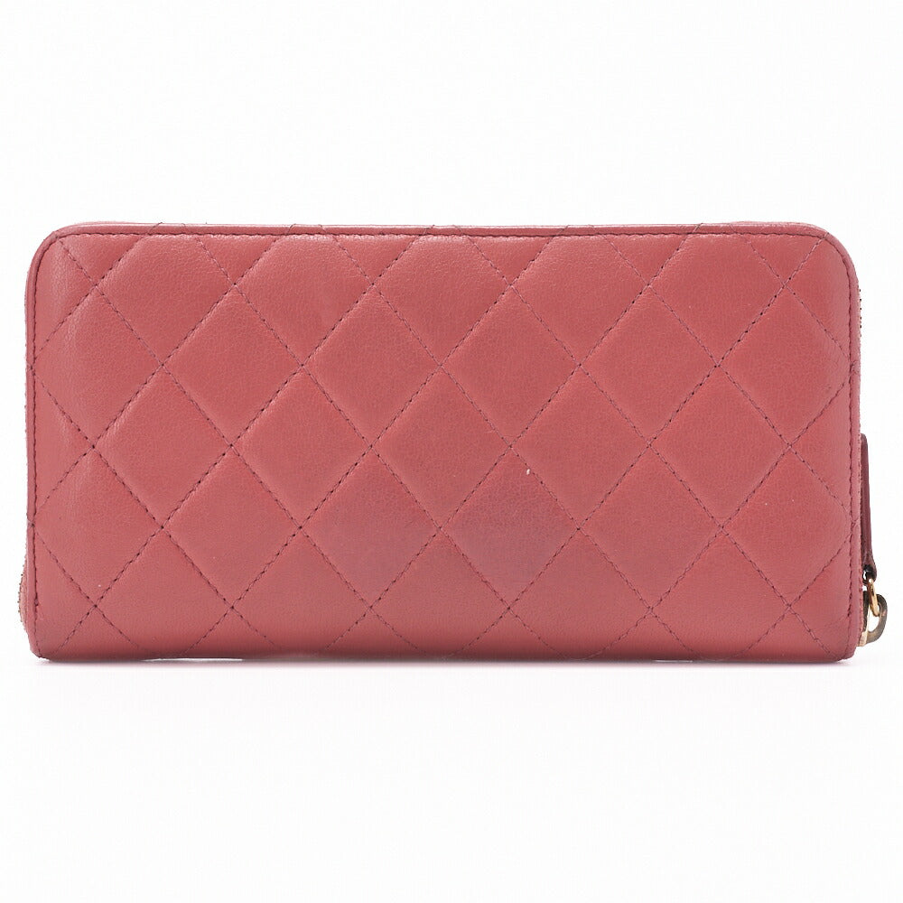 CHANEL Wallet, Matelasse, Lambskin, Pink, Gold-Tone Hardware, Pre-Owned - Vintage La Charme