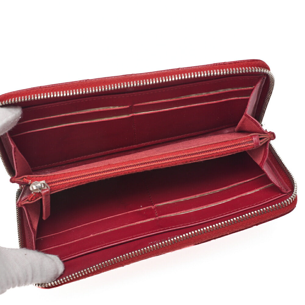 CHANEL Round Wallet Matelasse Caviar Leather Red Silver-Tone Hardware Pre-Owned - Vintage La Charme