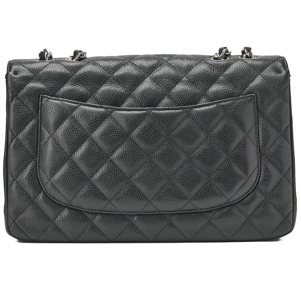 CHANEL Chain Shoulder Bag Big Matelasse Caviar Skin Black Silver-Tone Hardware Pre-Owned - Vintage La Charme
